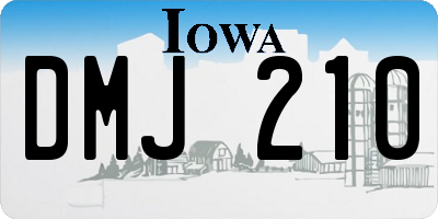 IA license plate DMJ210