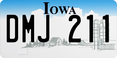 IA license plate DMJ211