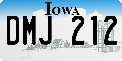 IA license plate DMJ212