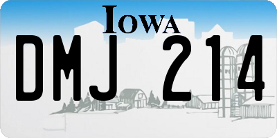 IA license plate DMJ214