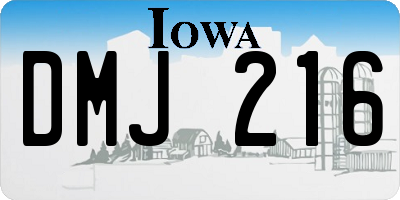 IA license plate DMJ216