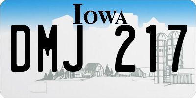 IA license plate DMJ217