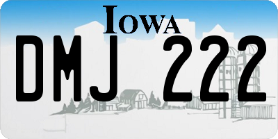 IA license plate DMJ222