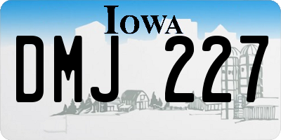 IA license plate DMJ227