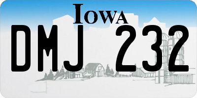 IA license plate DMJ232
