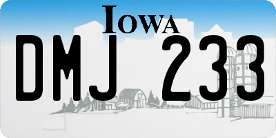 IA license plate DMJ233