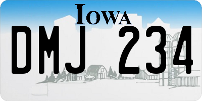 IA license plate DMJ234