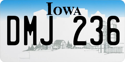 IA license plate DMJ236