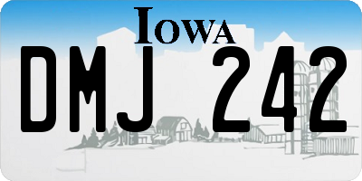 IA license plate DMJ242