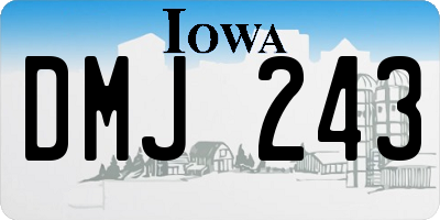 IA license plate DMJ243
