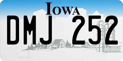 IA license plate DMJ252