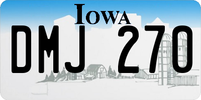 IA license plate DMJ270