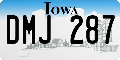 IA license plate DMJ287