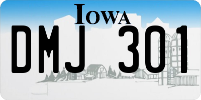 IA license plate DMJ301