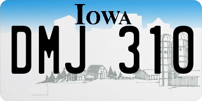 IA license plate DMJ310