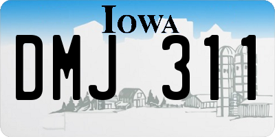 IA license plate DMJ311