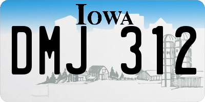 IA license plate DMJ312
