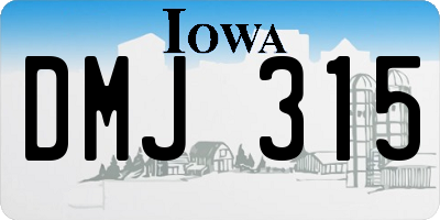 IA license plate DMJ315
