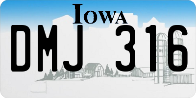IA license plate DMJ316