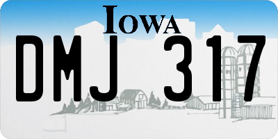 IA license plate DMJ317