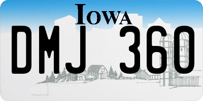 IA license plate DMJ360