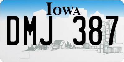 IA license plate DMJ387