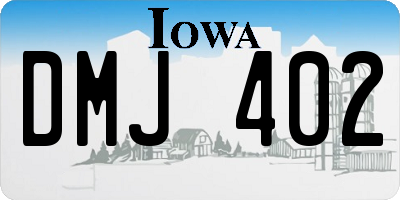 IA license plate DMJ402
