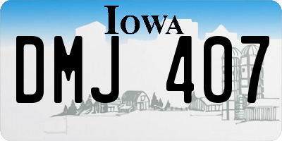 IA license plate DMJ407