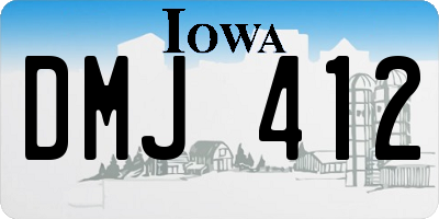 IA license plate DMJ412