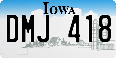 IA license plate DMJ418