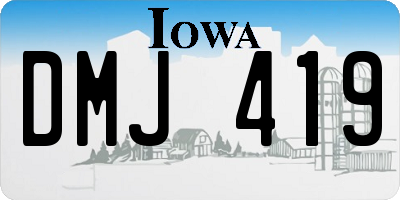 IA license plate DMJ419