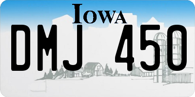 IA license plate DMJ450