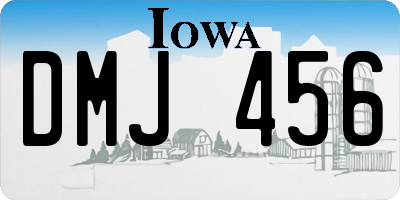 IA license plate DMJ456