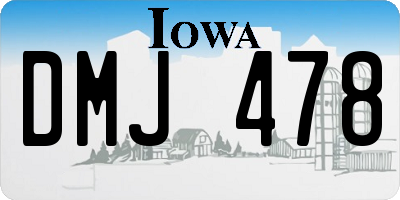 IA license plate DMJ478
