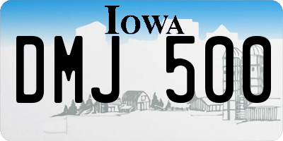 IA license plate DMJ500