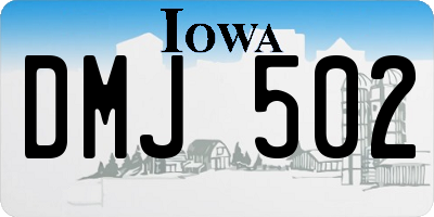 IA license plate DMJ502