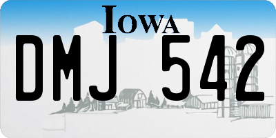 IA license plate DMJ542