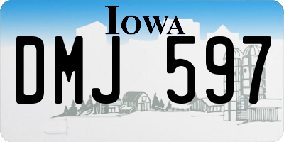 IA license plate DMJ597