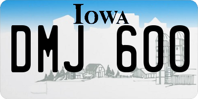 IA license plate DMJ600