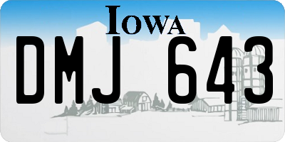 IA license plate DMJ643