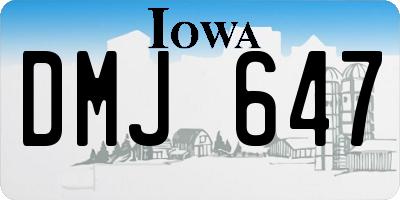 IA license plate DMJ647