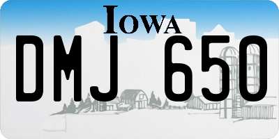 IA license plate DMJ650