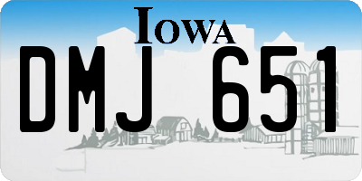 IA license plate DMJ651