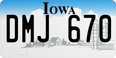 IA license plate DMJ670