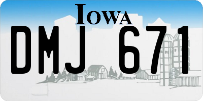 IA license plate DMJ671