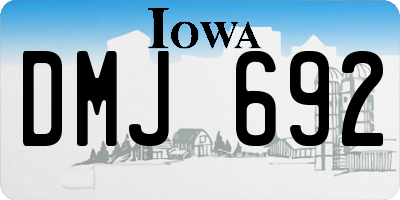 IA license plate DMJ692