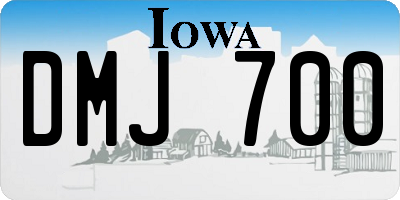 IA license plate DMJ700