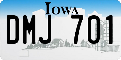 IA license plate DMJ701