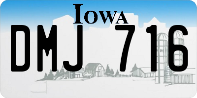 IA license plate DMJ716
