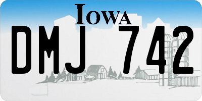 IA license plate DMJ742